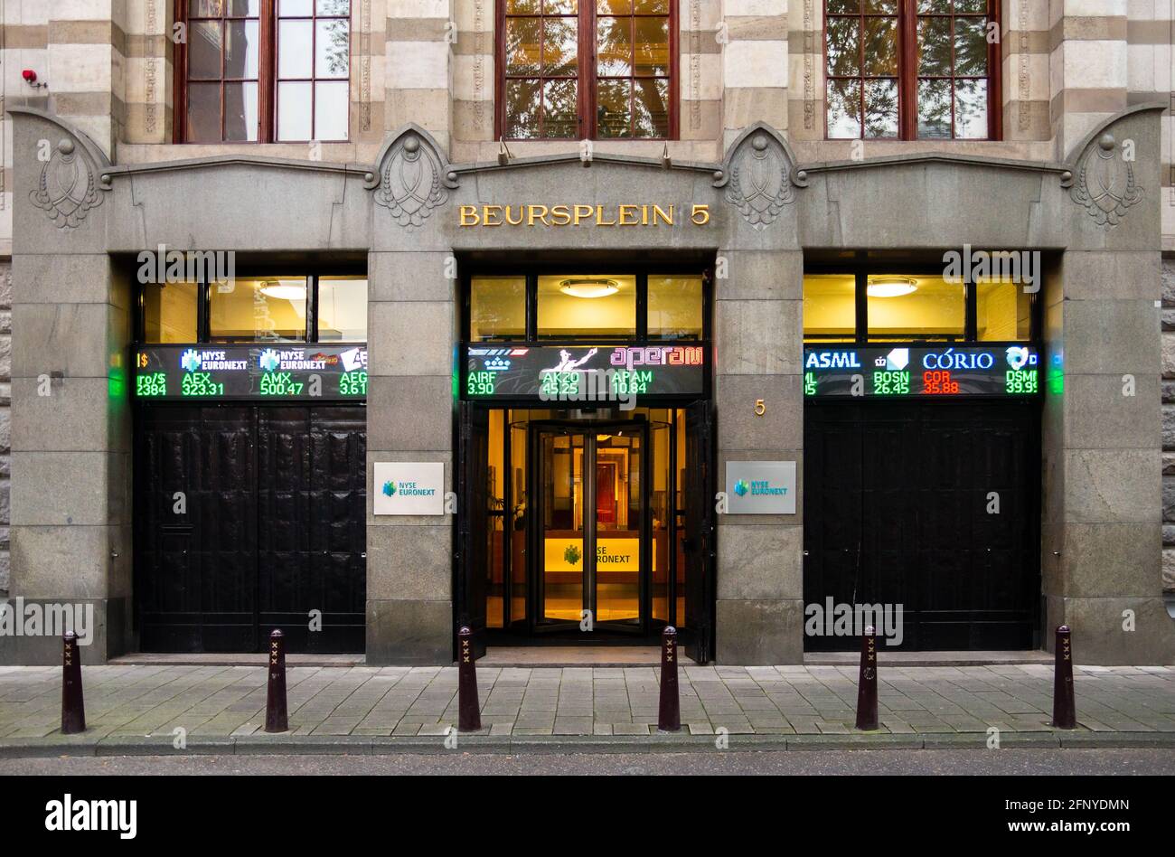 Euronext Amsterdam stock exchange entrance at Beursplein 5. The Netherlands - July 27, 2012 Stock Photo