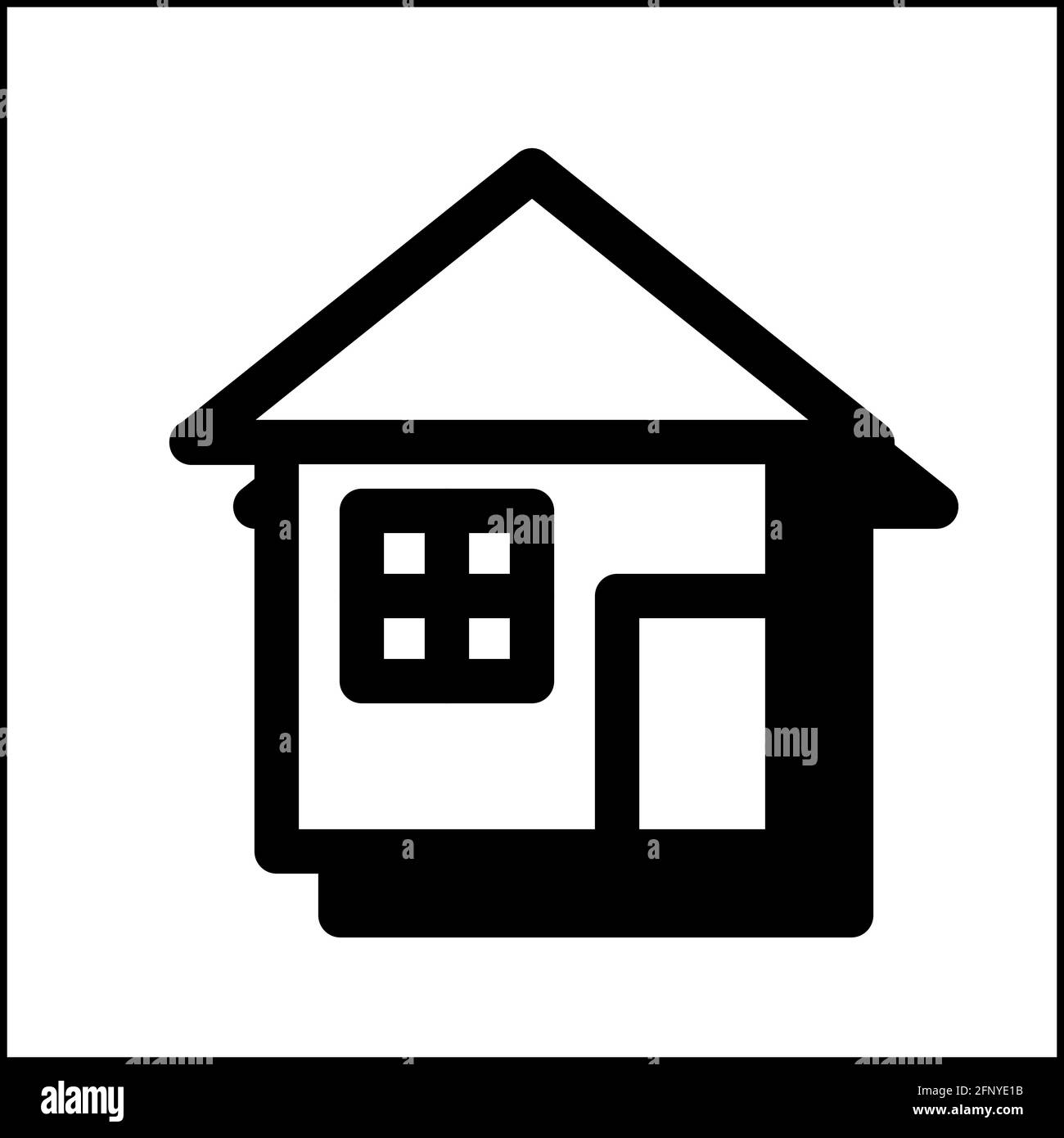 Standard house icon in flat design with black color and drop shadow