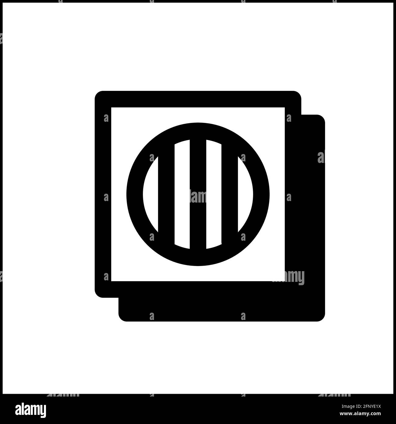 Outdoor unit icon in flat design with black color and drop shadow. Stock Vector