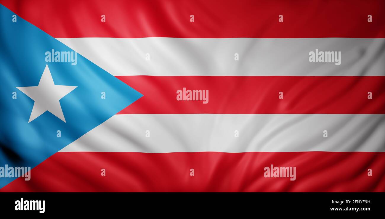 3d rendering of a national Puerto Rico flag Stock Photo - Alamy