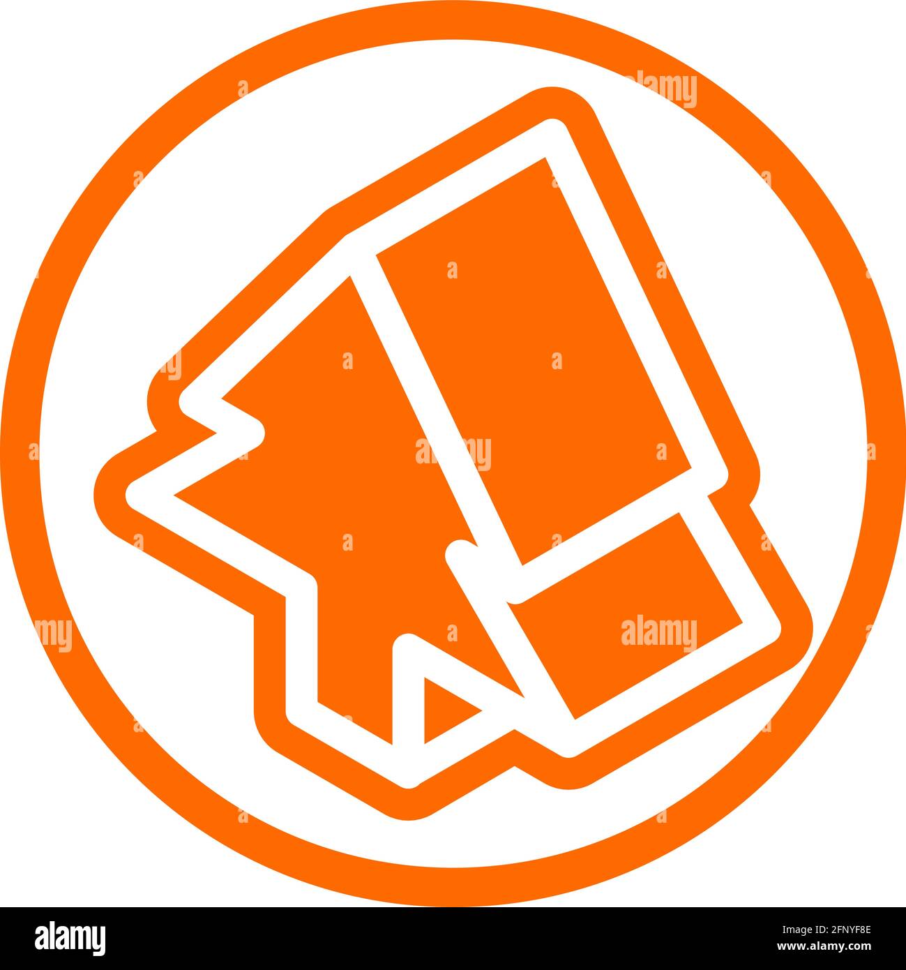 Sharp tree icon in isometric flat design with orange color and outline ...