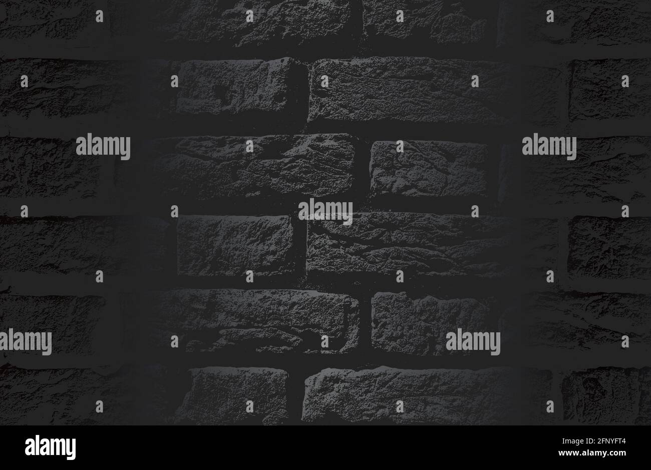 Luxury black metal gradient background with distressed brick wall texture. Vector illustration Stock Vector
