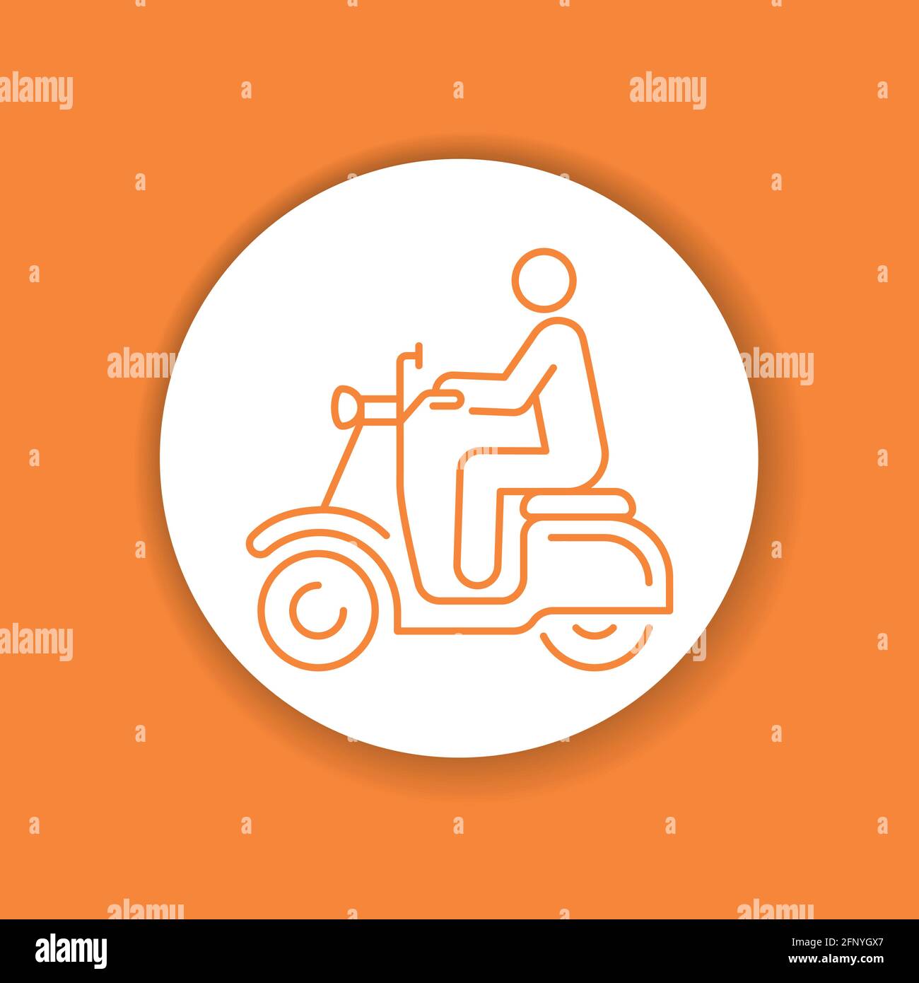 Person rides scooter color glyph icon. City transport rental. Pictogram for web, mobile app, promo. UI UX design element. Stock Vector