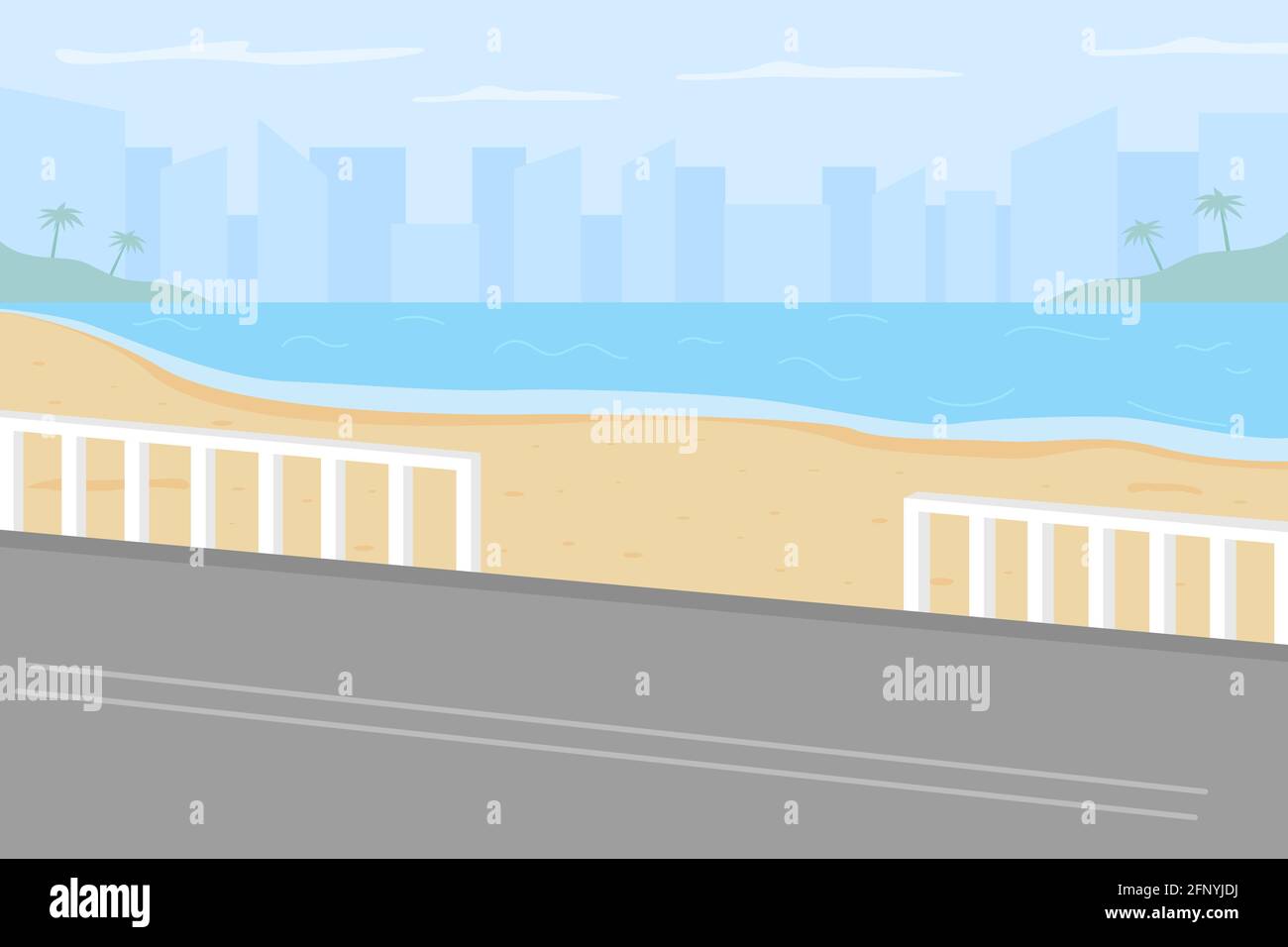 Hawaii beach flat color vector illustration Stock Vector Image & Art ...
