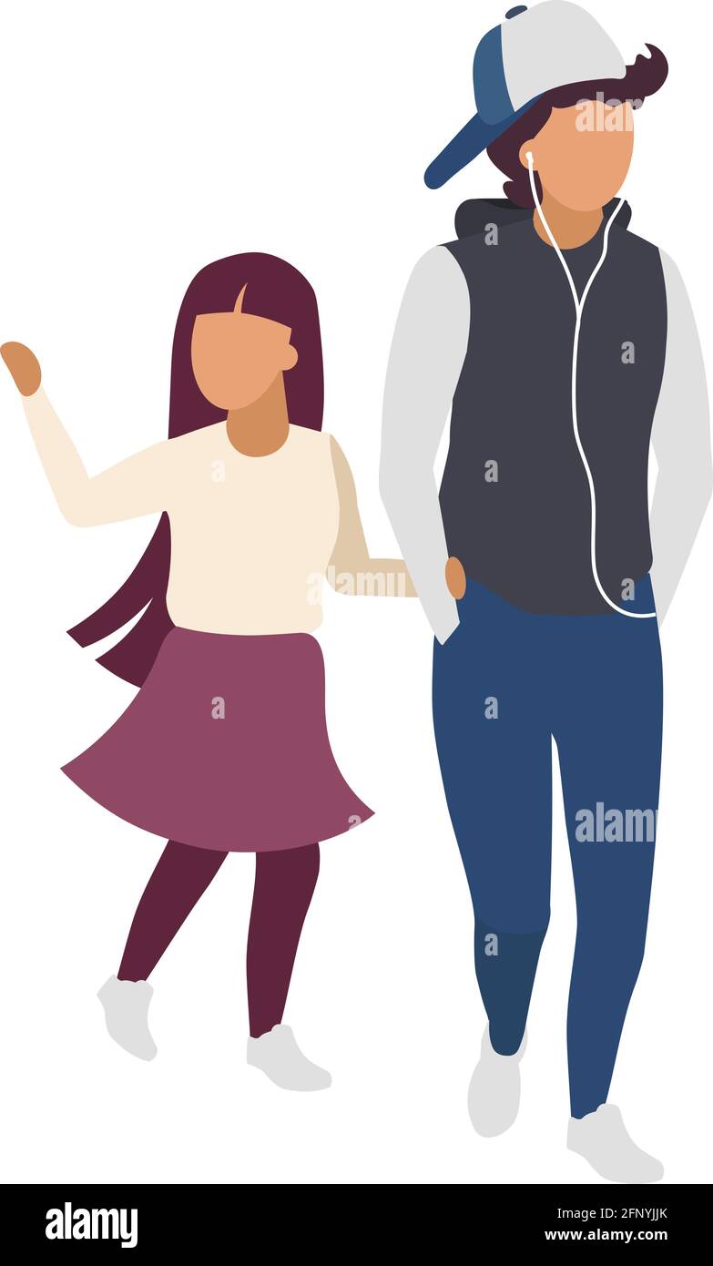 Brother And Sister Holding Hands Flat Color Vector Faceless Characters brother-and-sister-holding-hands-flat-color-vector-faceless-characters