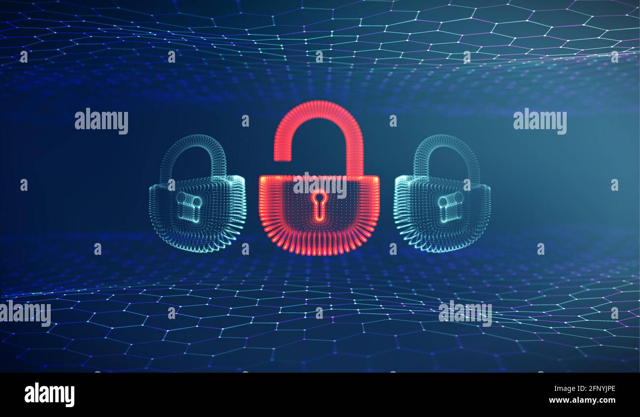 Coputer internet cyber security background. Cyber crime vector illustration. digital lock vector illustration EPS 10. Stock Vector