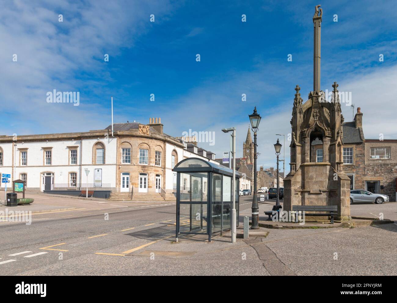 CULLEN TOWN MORAY SCOTLAND THE MARKET CROSS ON THE SQUARE Stock Photo