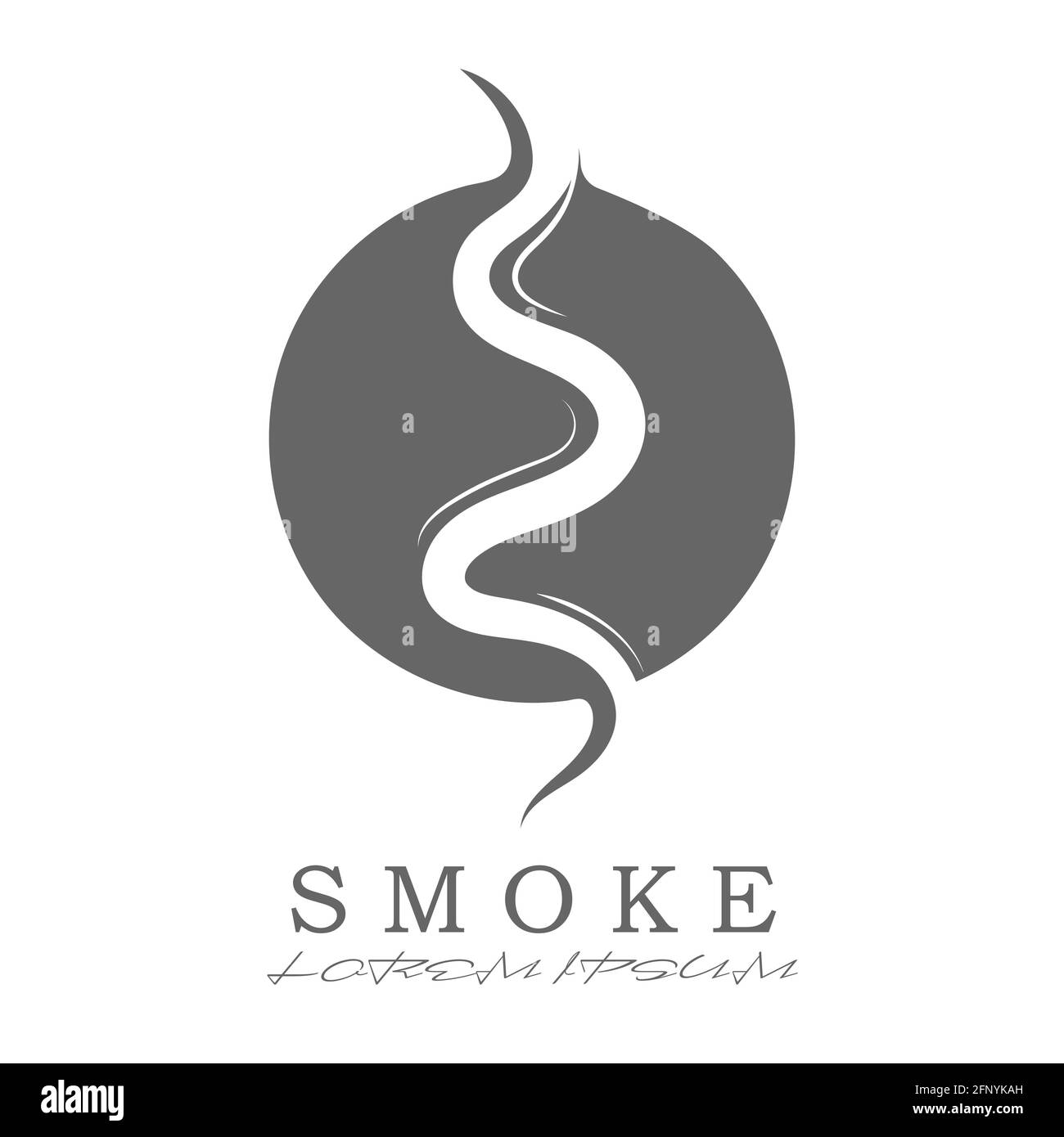 Vector icon of smoke, incense, or steam. Flat style, isolated on a white background. Stock Vector