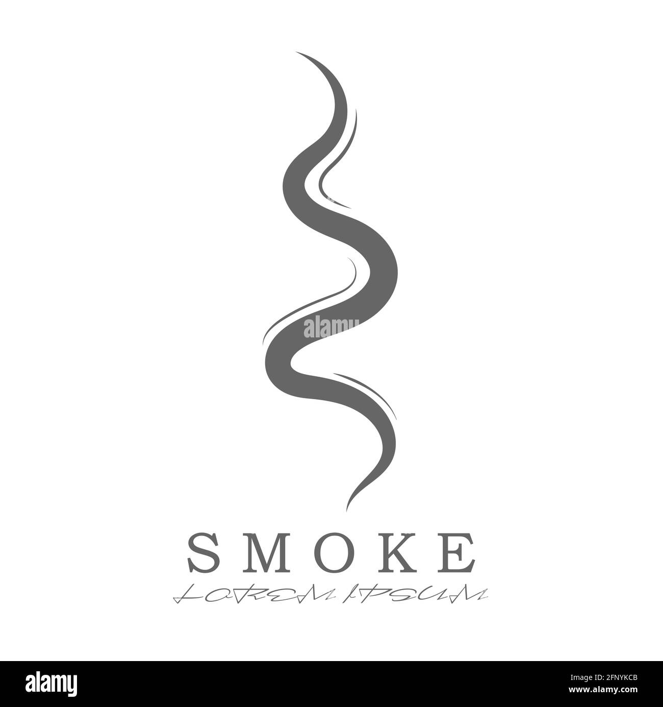 Vector icon of smoke, incense, or steam. Flat style, isolated on a white background. Stock Vector