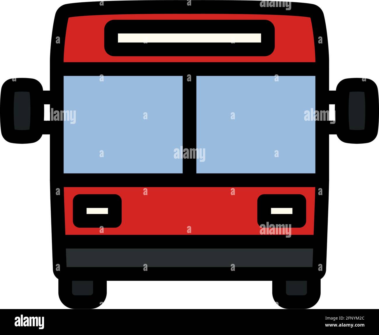 City Bus Icon. Editable Bold Outline With Color Fill Design. Vector ...