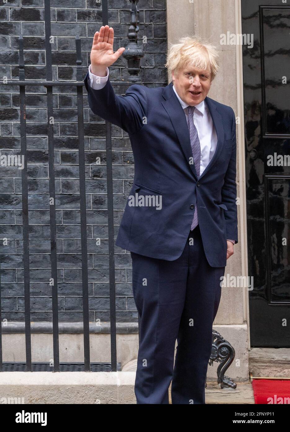 London, UK. 20th May, 2021. Ali Bongo Ondimba President of Gabon meets with Boris Johnson, MP Prime Minister at 10 Downing Street London UK Credit: Ian Davidson/Alamy Live News Stock Photo