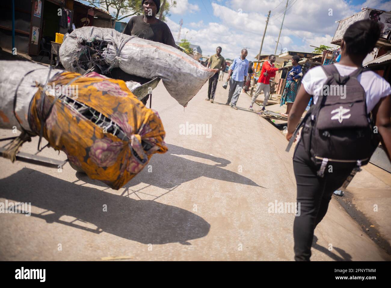 Lusaka, Kalingalinga, Zambia, 01th may 2021, Zambian people selling charcoal, poor people’s fuel, Stock Photo