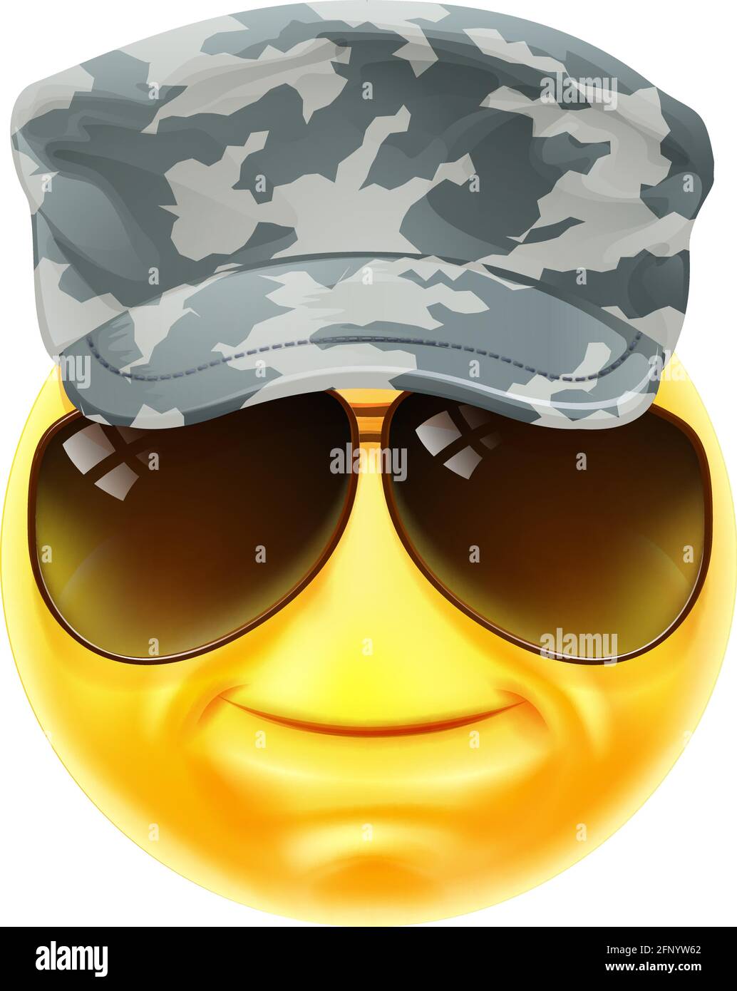 Army Soldier Emoticon Emoji Face Cartoon Icon Stock Vector Image & Art