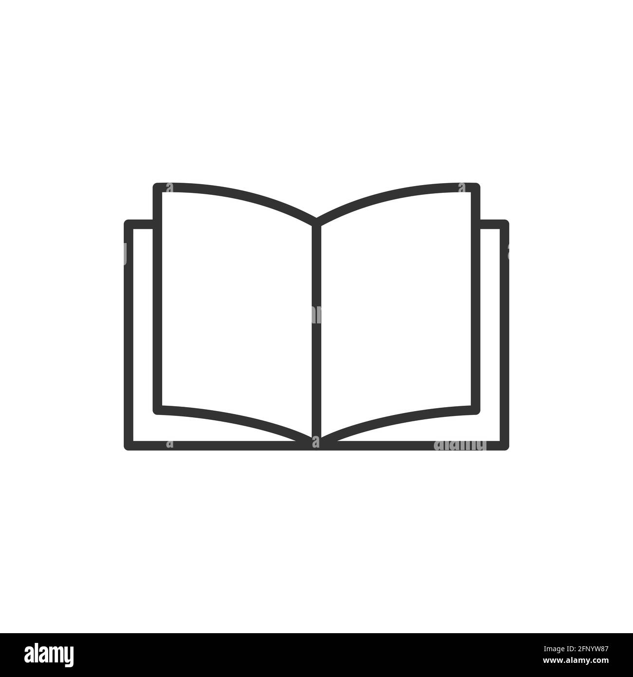 Book line icon. Open page outline. Education symbol. Reading concept ...