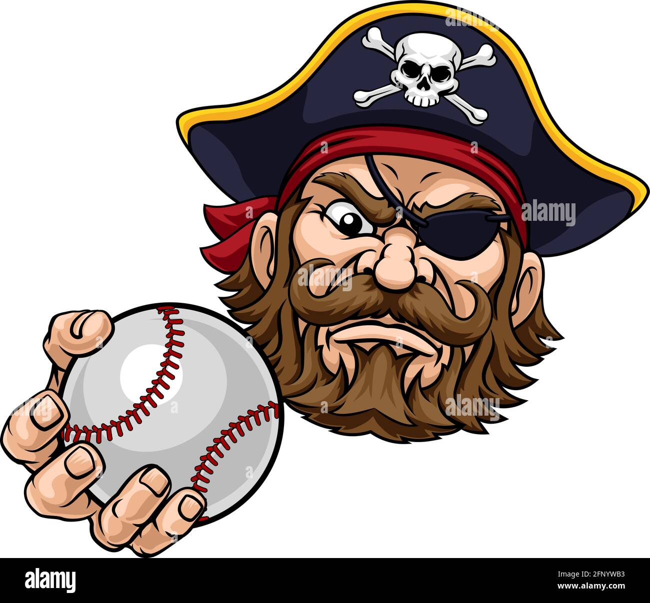 Pirate Baseball Ball Sports Mascot Cartoon Stock Vector Image & Art Alamy