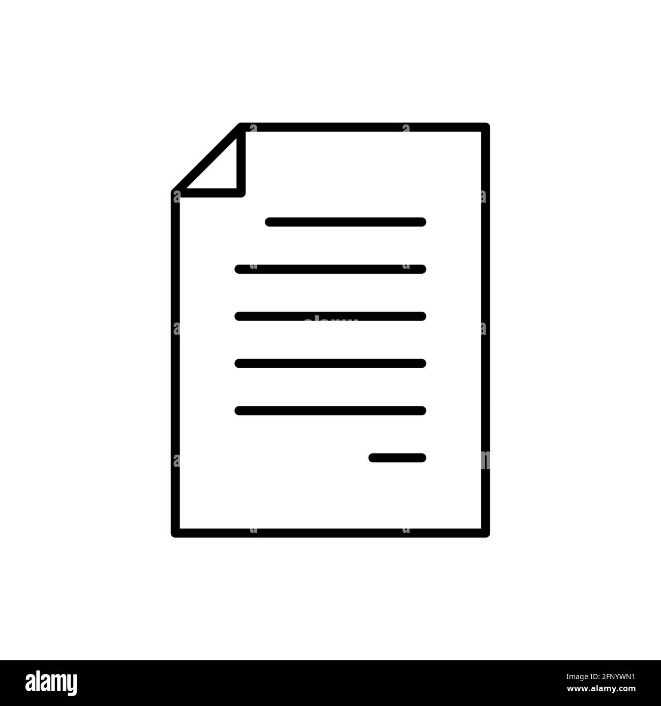 Document line icon. Paper outline symbol. Vector illustration isolated on white Stock Vector