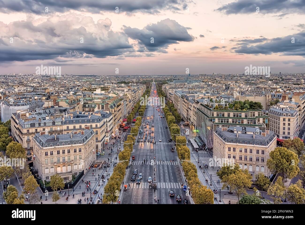Champs-Elysees avenue in Paris Stock Photo