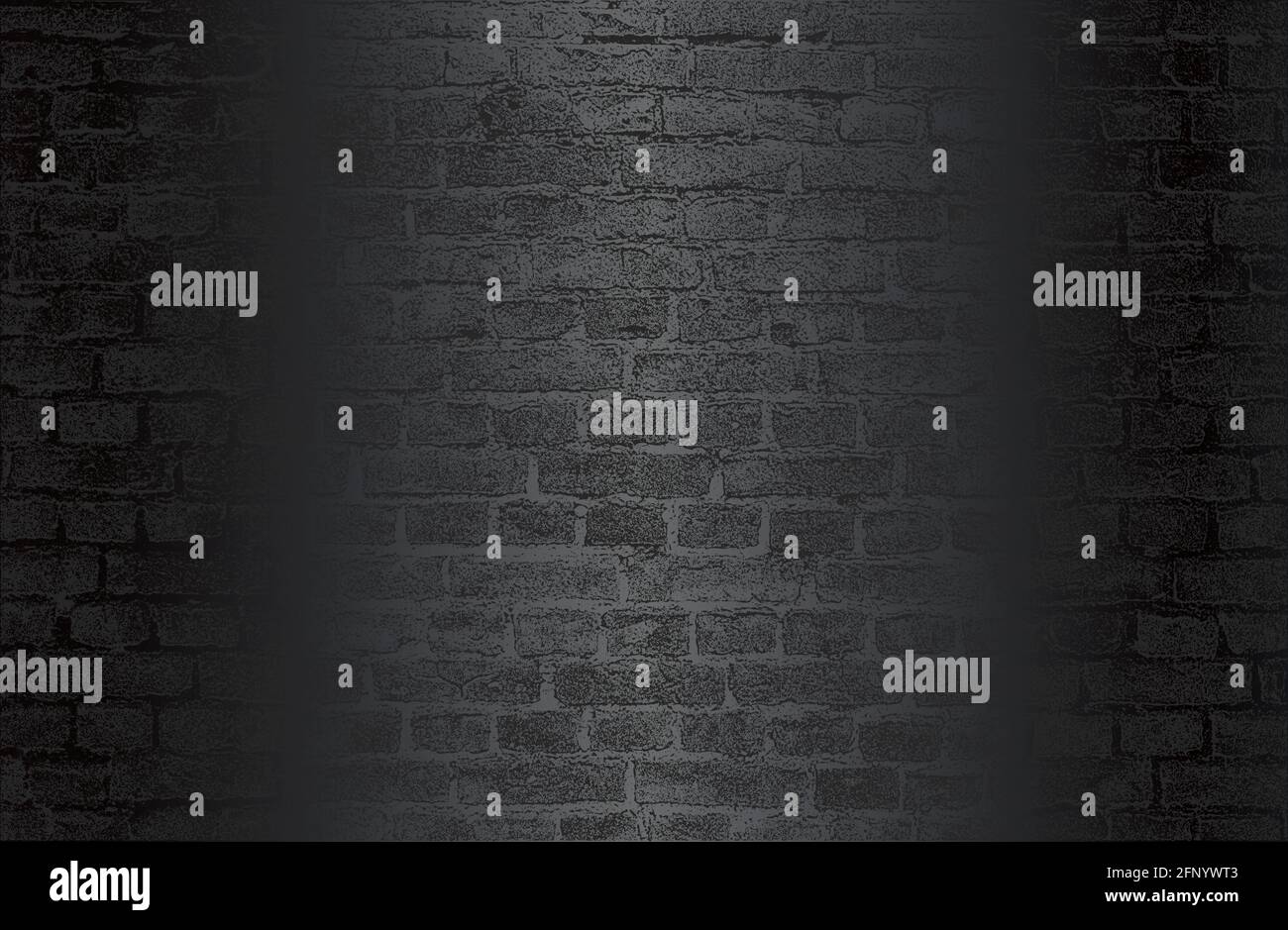 Luxury black metal gradient background with distressed brick wall texture. Vector illustration Stock Vector