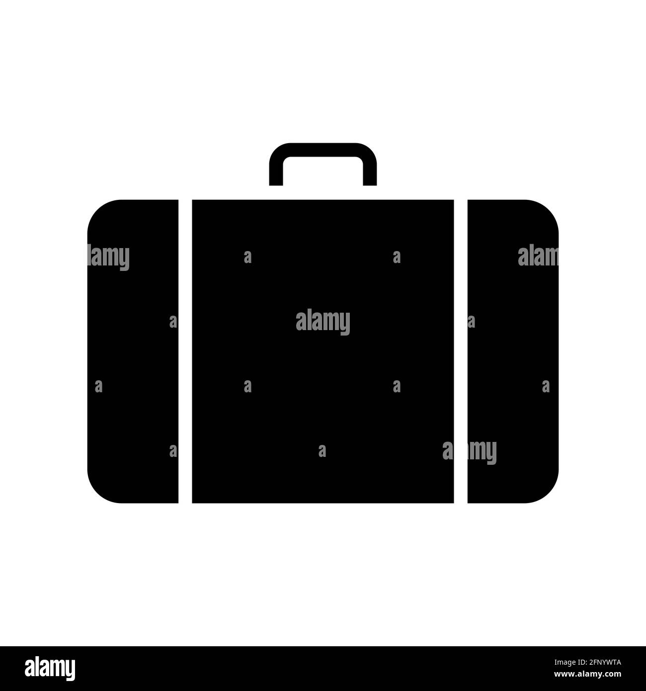 Suitcase icon. Travel luggage black silhouette symbol. Vector isolated on white Stock Vector