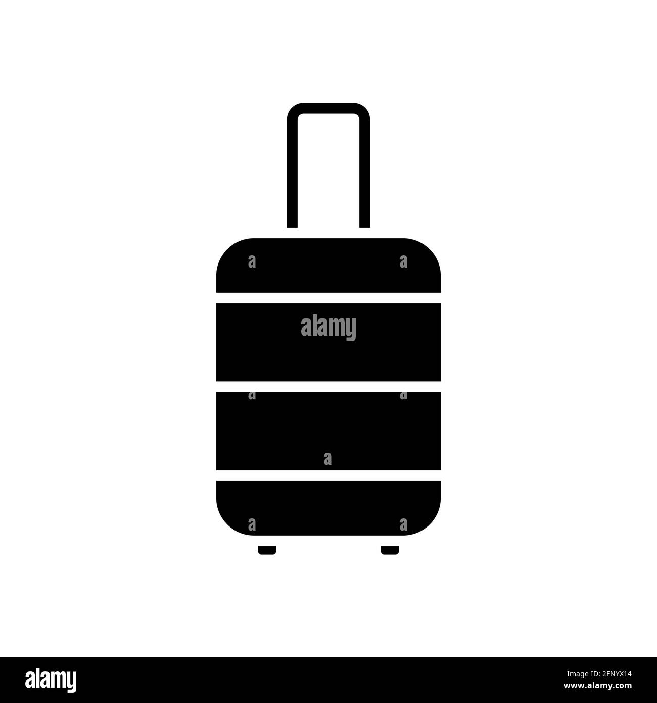 Suitcase icon. Travel luggage black silhouette symbol. Vector isolated on white Stock Vector