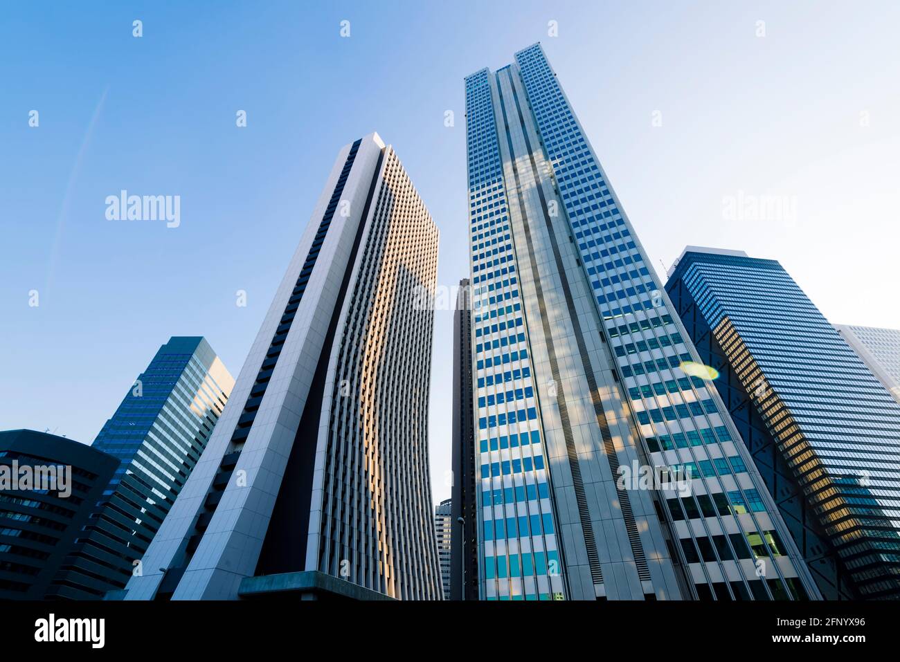 Tokyo skyscrapers in Shinjuku downtown and business district. Tokyo, Japan. Stock Photo