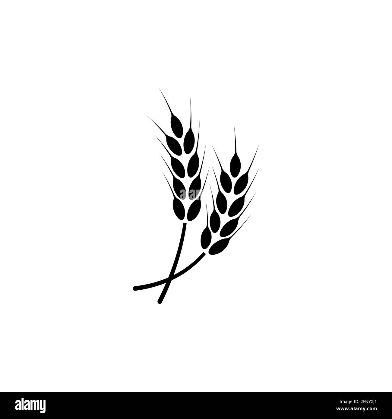 Ears of wheat. Logo. illustration on white isolated background Stock Photo  - Alamy, image size:1300x1390