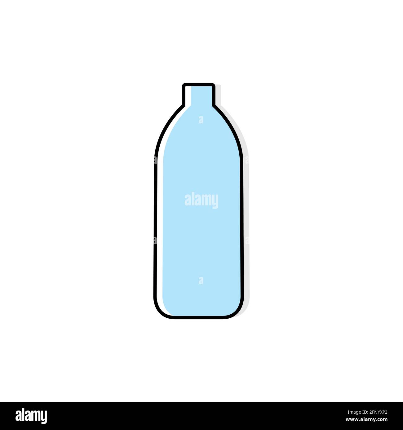 Water bottle icon. Blue plastic bottle of water in flat style. Vector illustration isolated on white background. Stock Vector