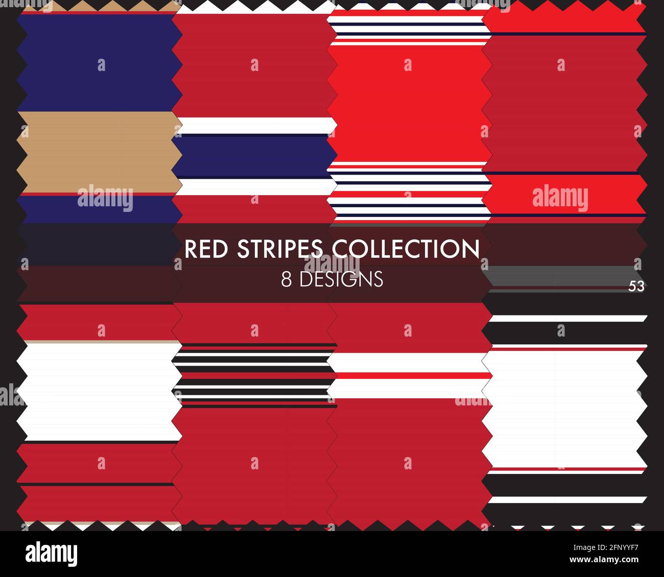 Striped seamless pattern collection includes 8 designs for fashion ...
