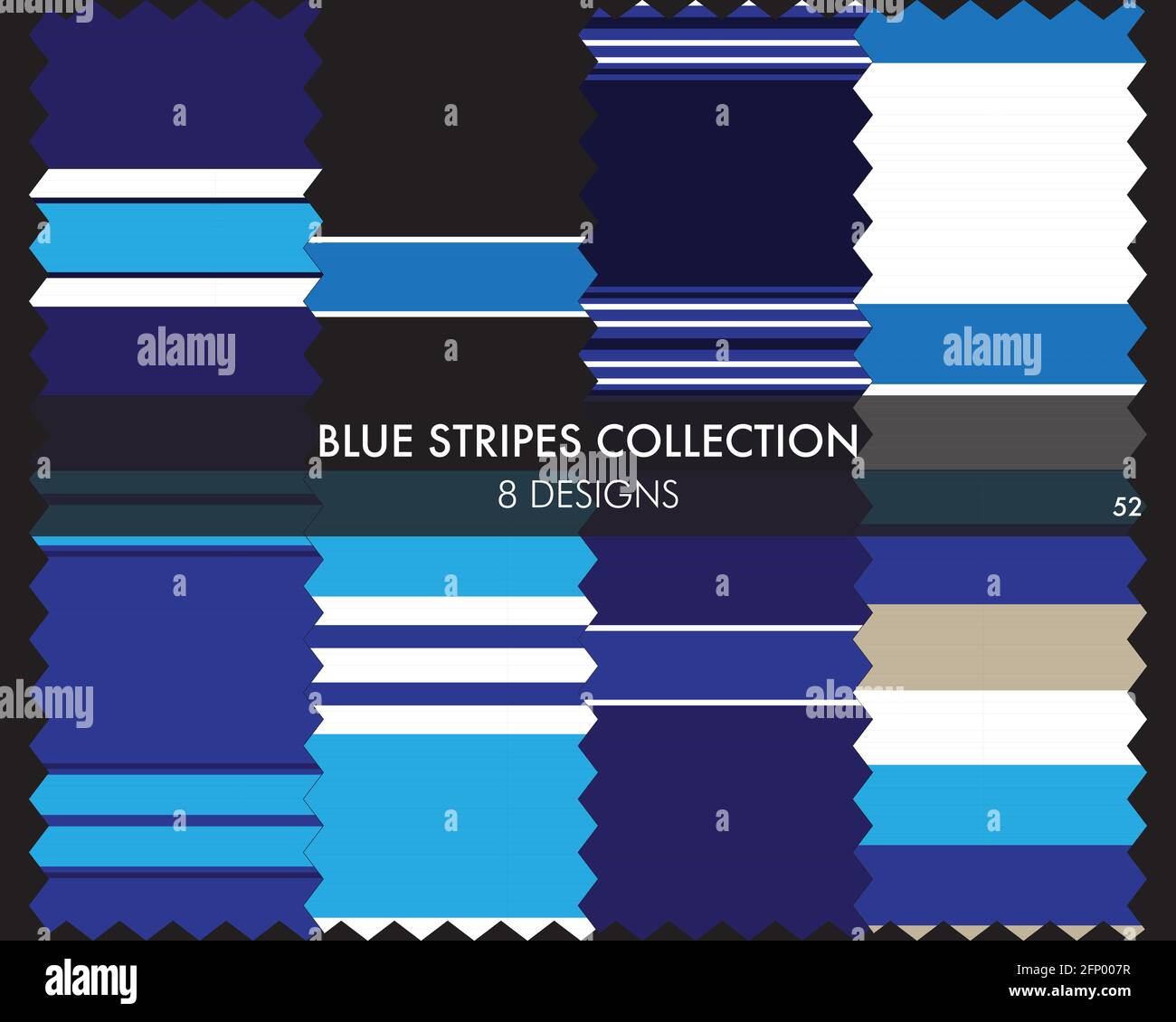 Striped seamless pattern collection includes 8 designs for fashion ...
