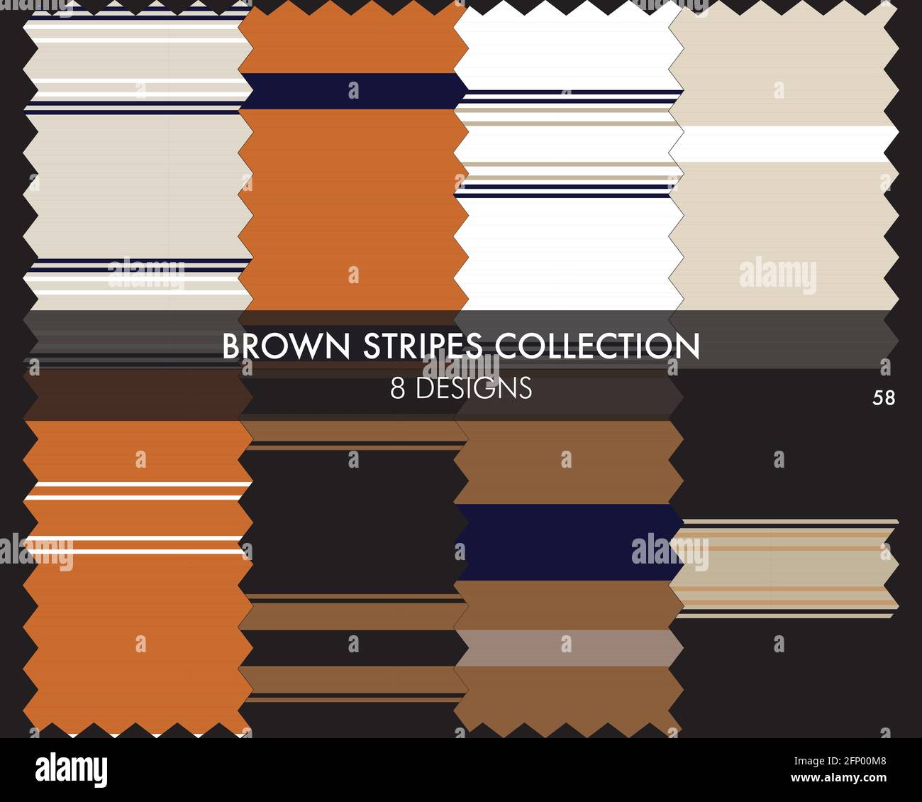 Striped seamless pattern collection includes 8 designs for fashion ...