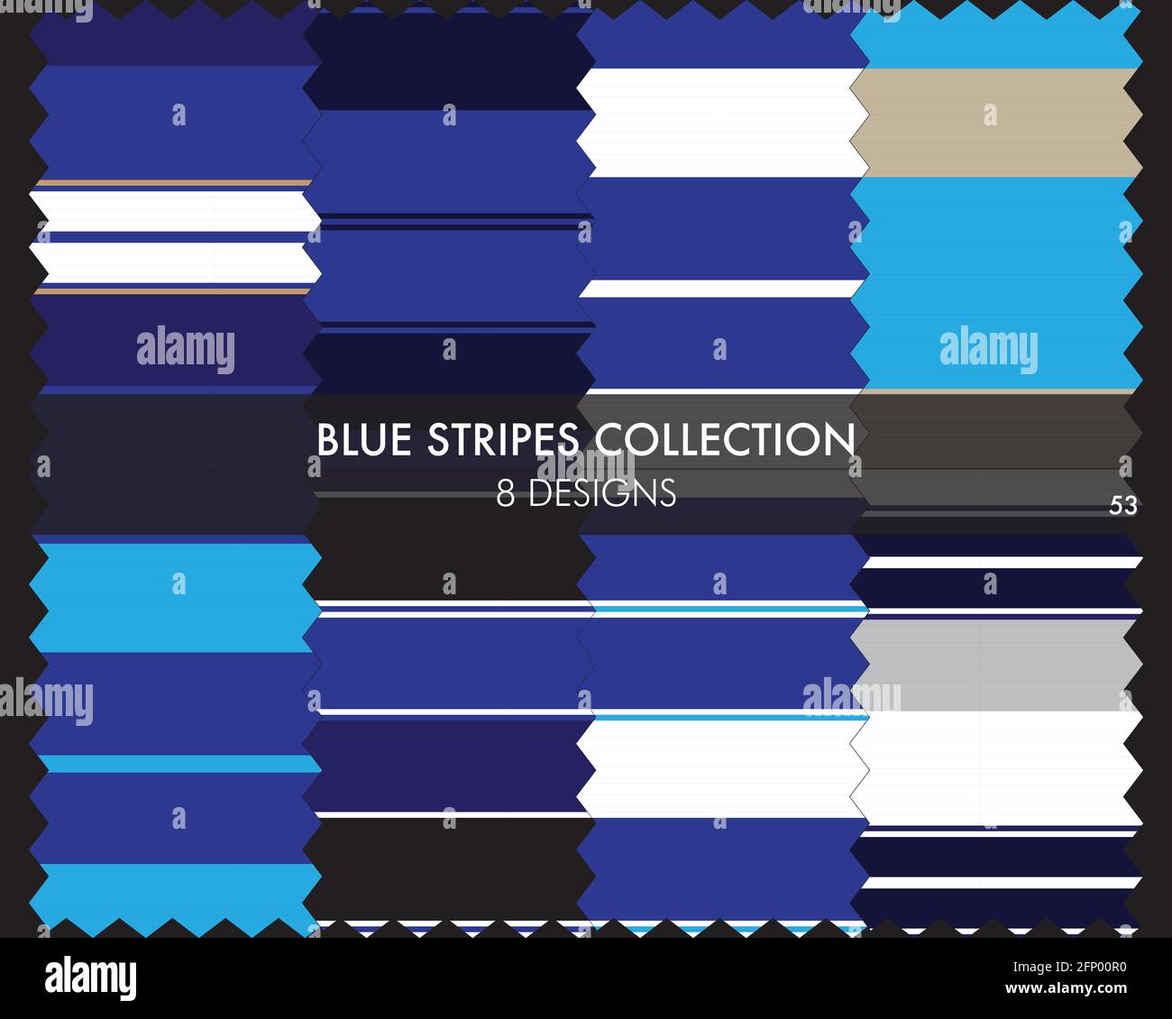 Striped seamless pattern collection includes 8 designs for fashion ...