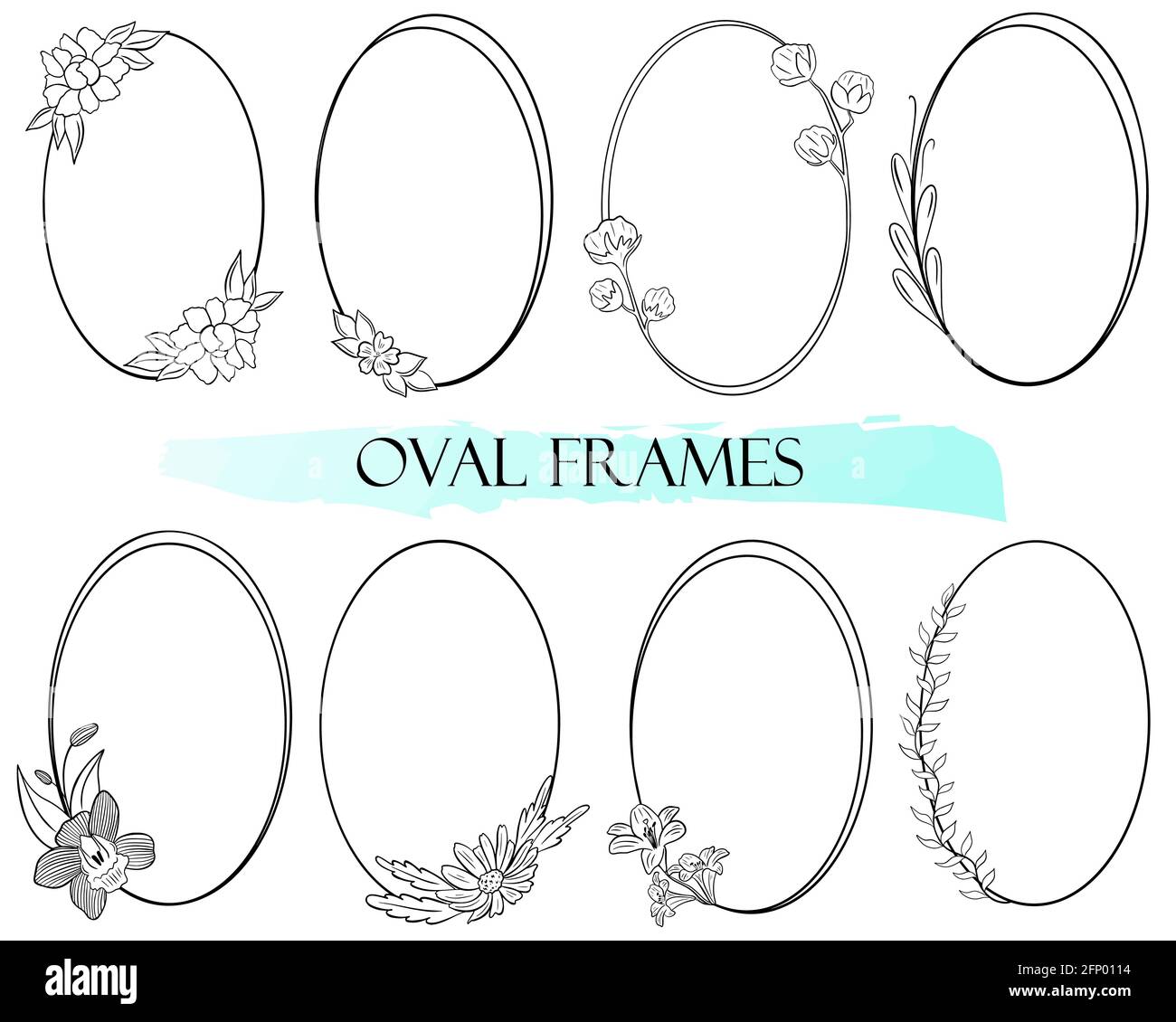 Oval border vector Cut Out Stock Images & Pictures - Alamy