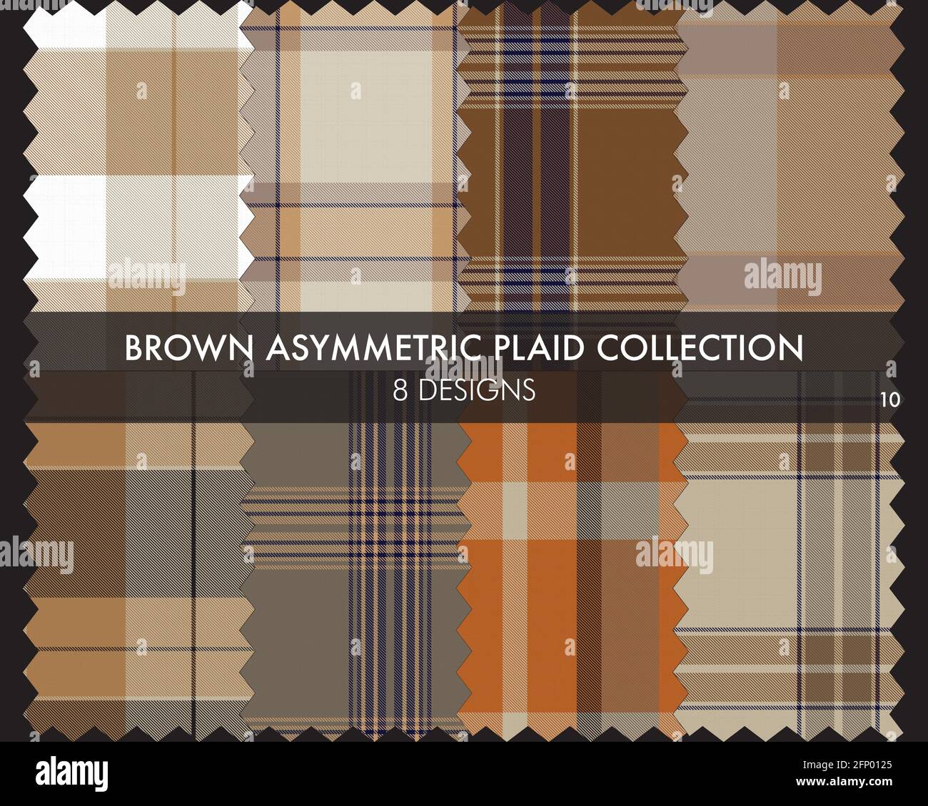 Asymmetric Plaid seamless pattern collection includes 8 designs for ...