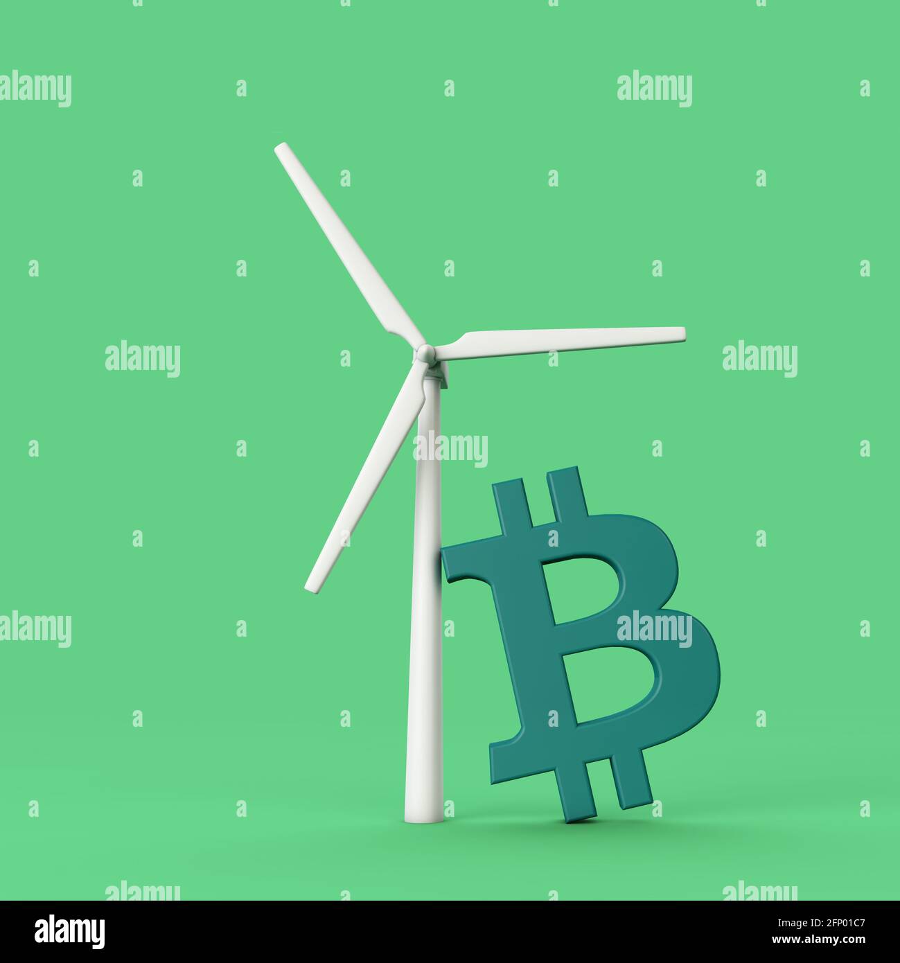 Bitcoin cryptocurrency coin environment impact. 3d rendering Stock Photo -  Alamy