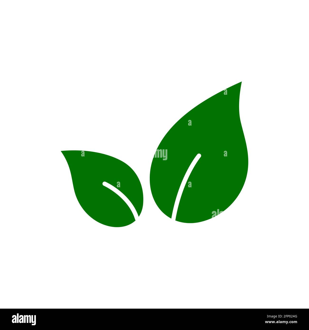 Eco leaves, logo, icon, template and design elements on white isolated ...