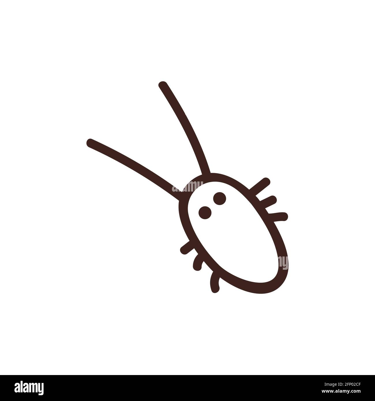 illustration of a cockroach on a white background. The insect lives in ...
