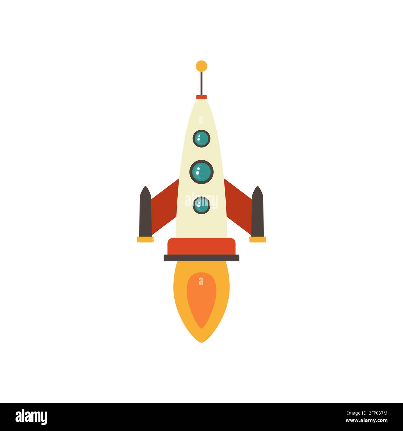 Cartoon rocket space ship take off, isolated illustration. Simple retro  spaceship icon Stock Photo - Alamy