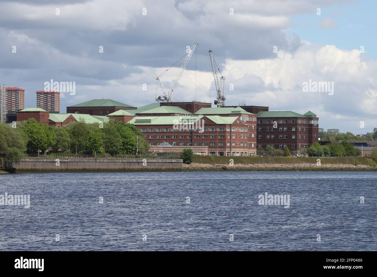 NHS Golden Jubilee Hospital as seen from the south side of the River