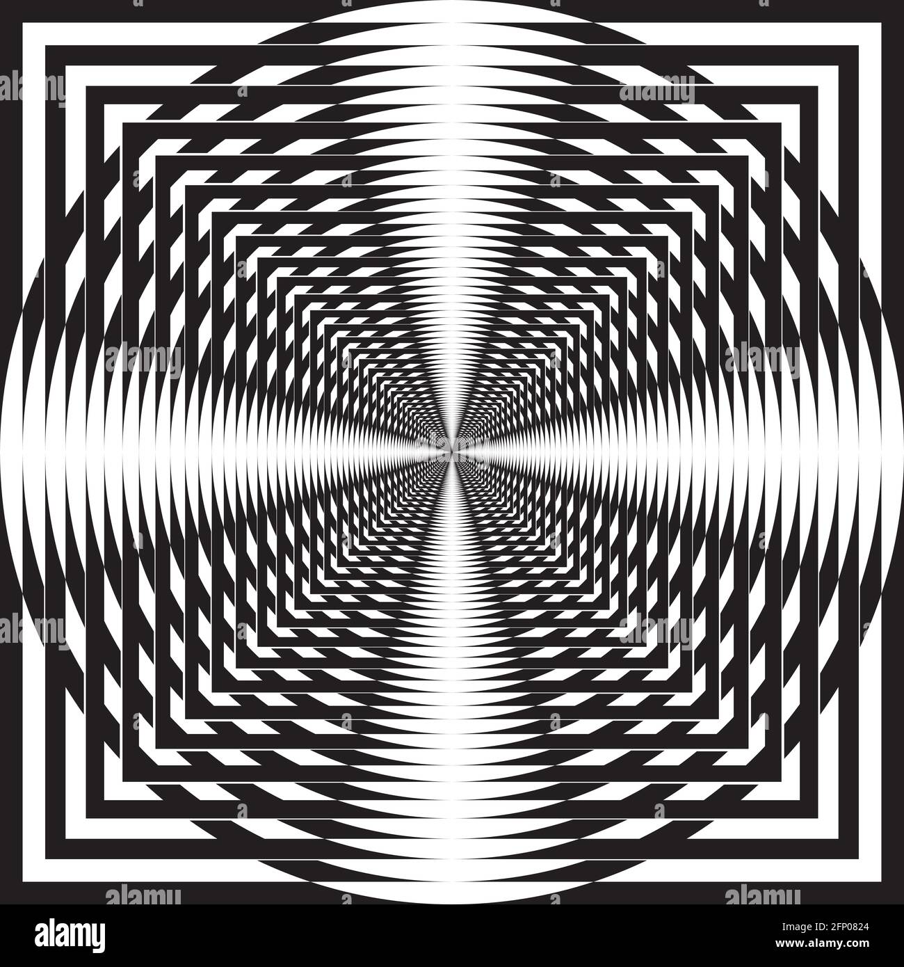 Arabesque circle into square effect black on transparent background