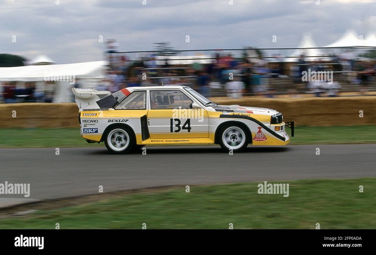 Michele Mouton driving a 1985 Audi Sport QuattroS1 SWB at the Goodwood  Festival of Speed 1996 Stock Photo - Alamy