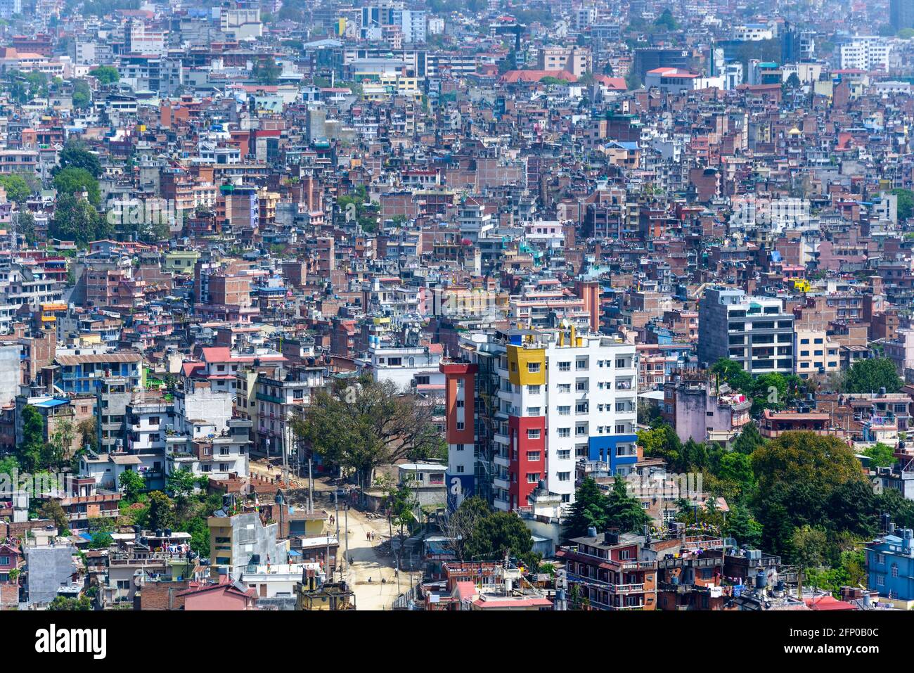 Kathmandu city view from Swayambhunath, Nepal Stock Photo