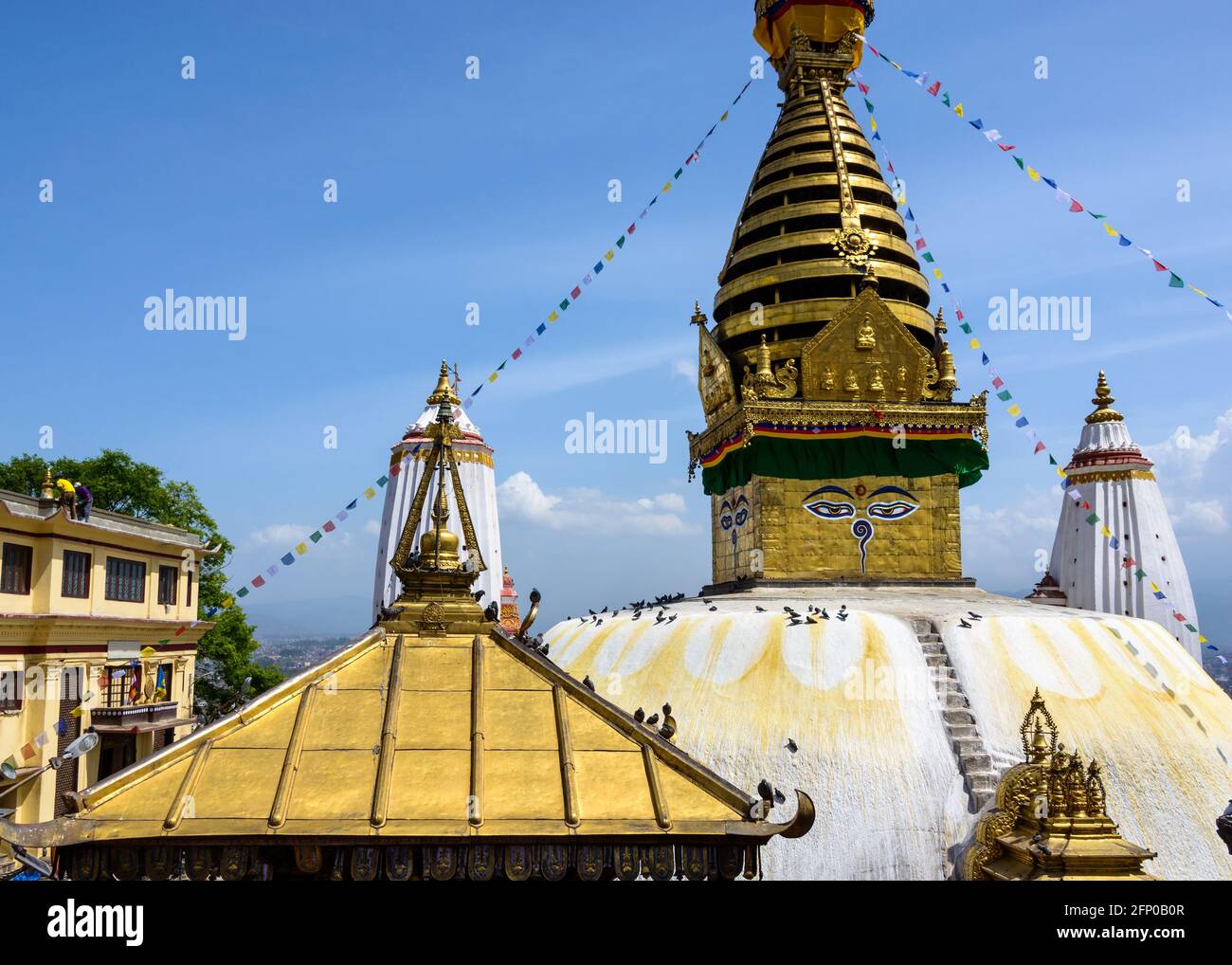 Swayambhunath stupa in Kathmandu, Nepal Stock Photo