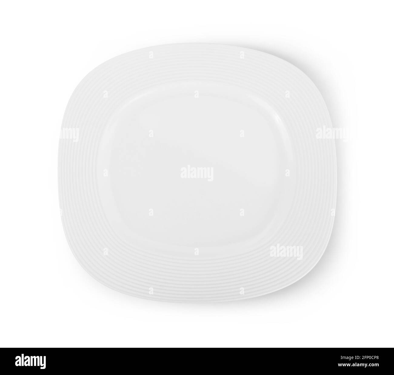 empty white plate isolated on white background Stock Photo - Alamy