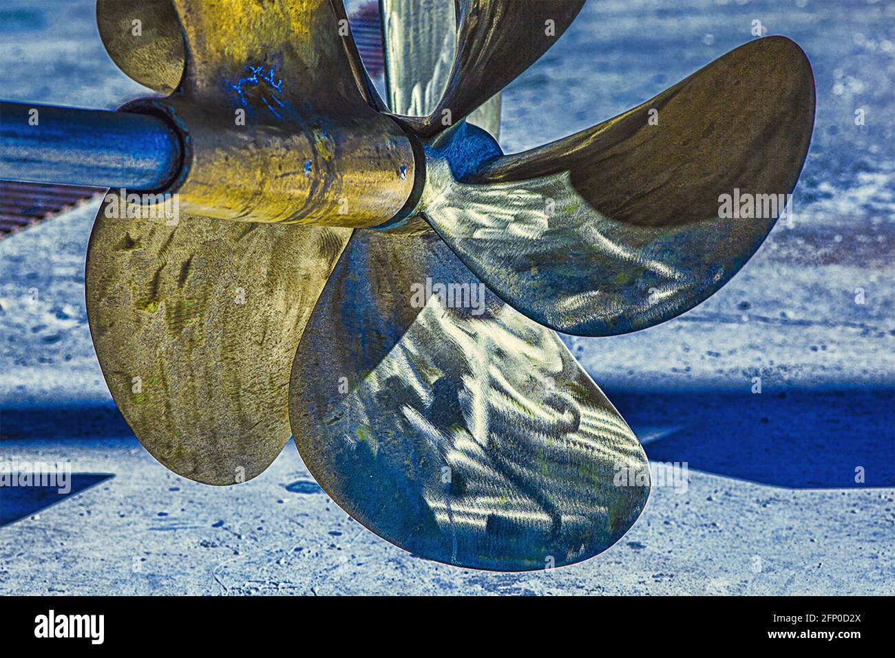 Closeup shot of an old ship propeller underwater Stock Photo Alamy
