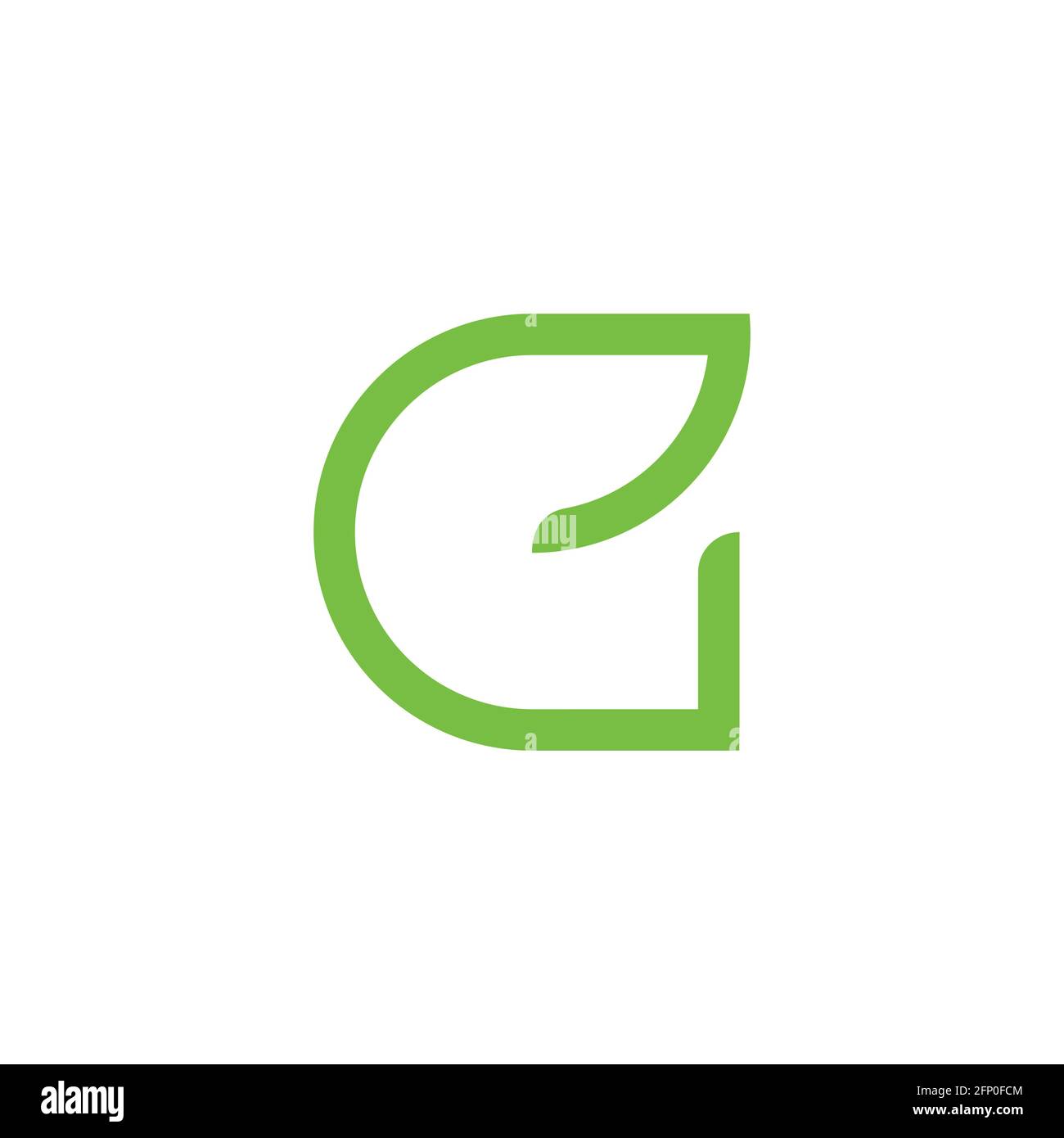 letter e eco leaf green color thin geometric line logo vector Stock ...