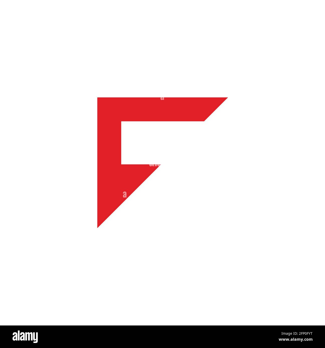 letter fc red geometric simple logo vector Stock Vector