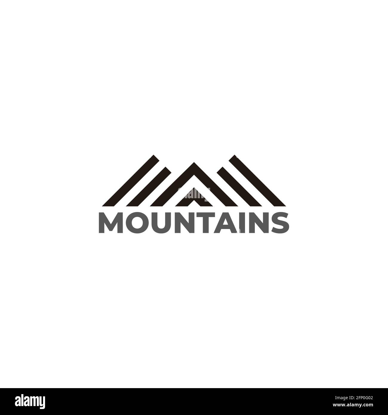 stripes triangles mountains geometric simple logo vector Stock Vector