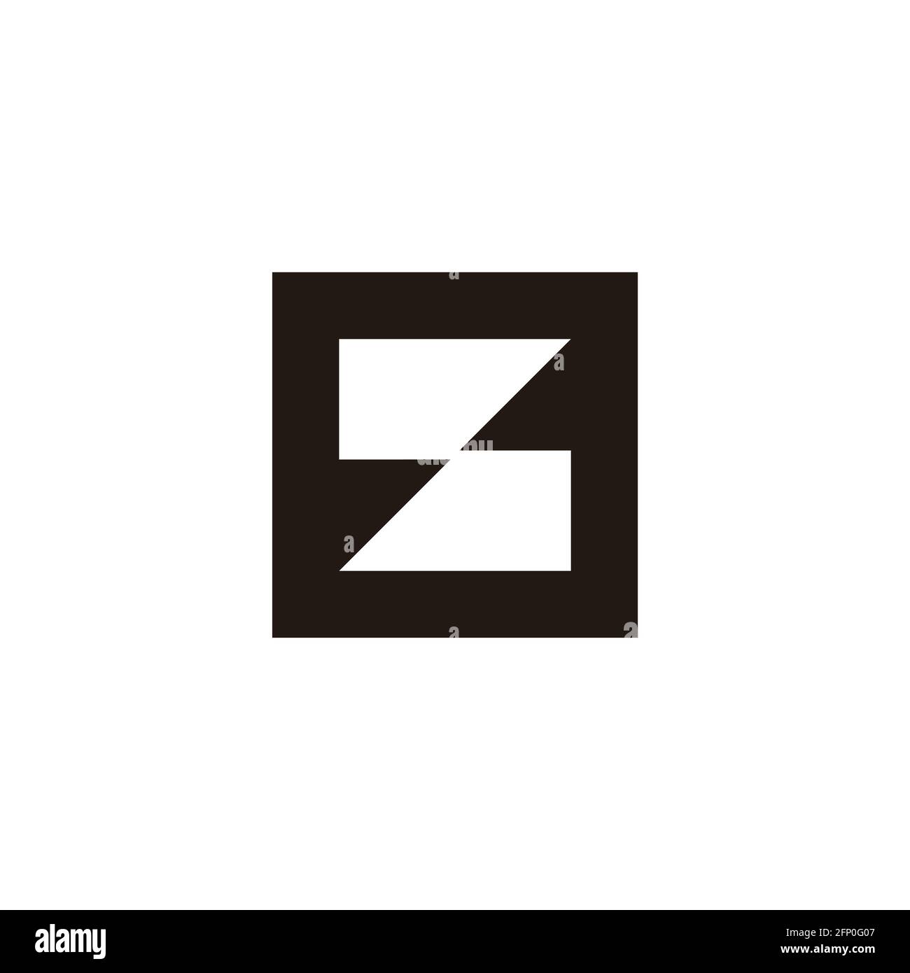 abstract letter s square tile black white logo vector Stock Vector ...
