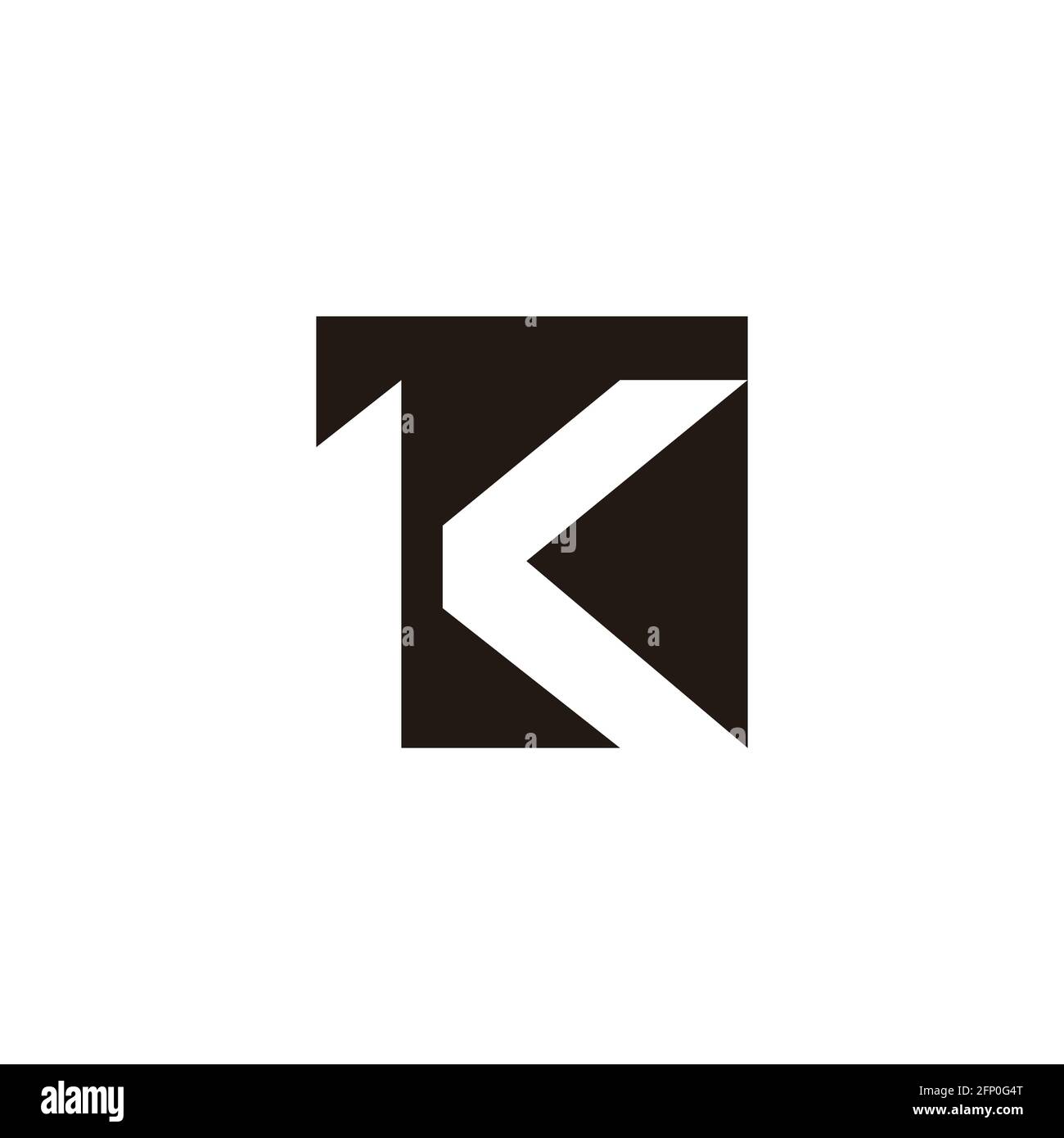 abstract letter lk square arrow negative space logo vector Stock Vector