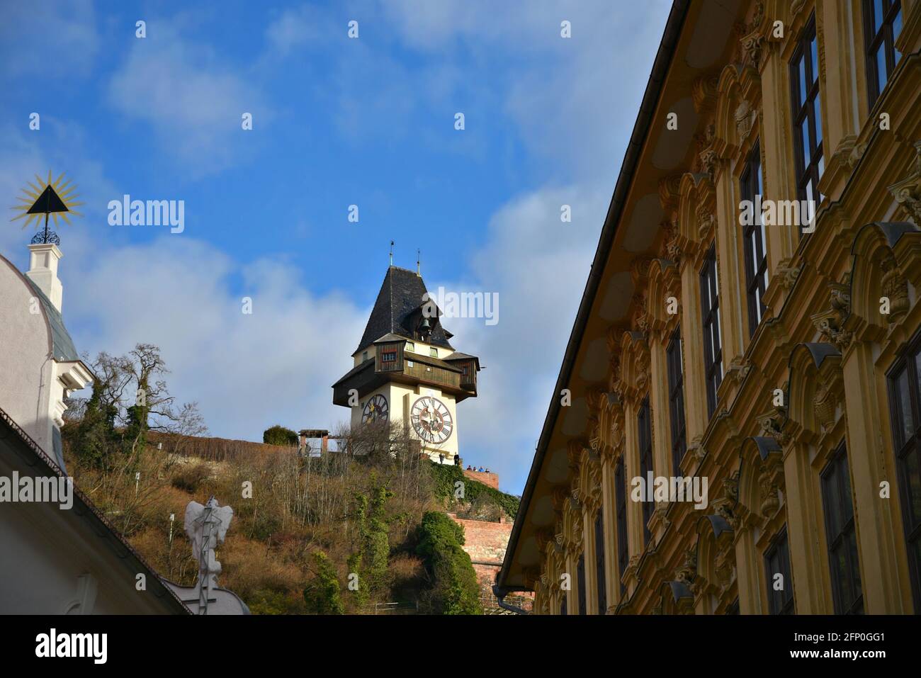 Scenic view of Baroque style buildings on Kaiser-Franz-Josef Kai and ...
